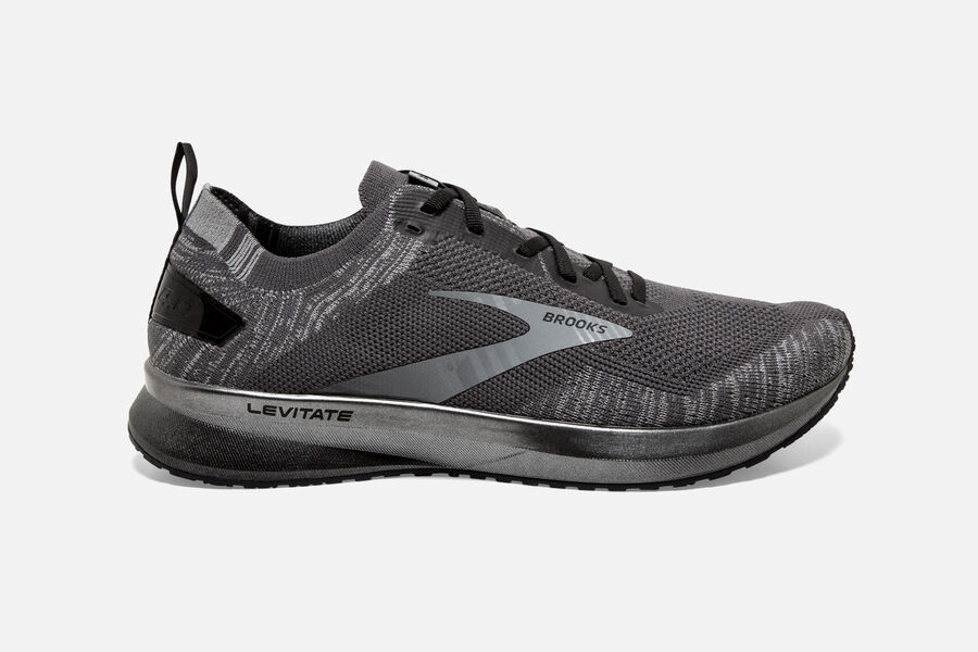 Brooks Running Shoes Mens Black/Grey - Levitate 4 Road - 6073-DANMY